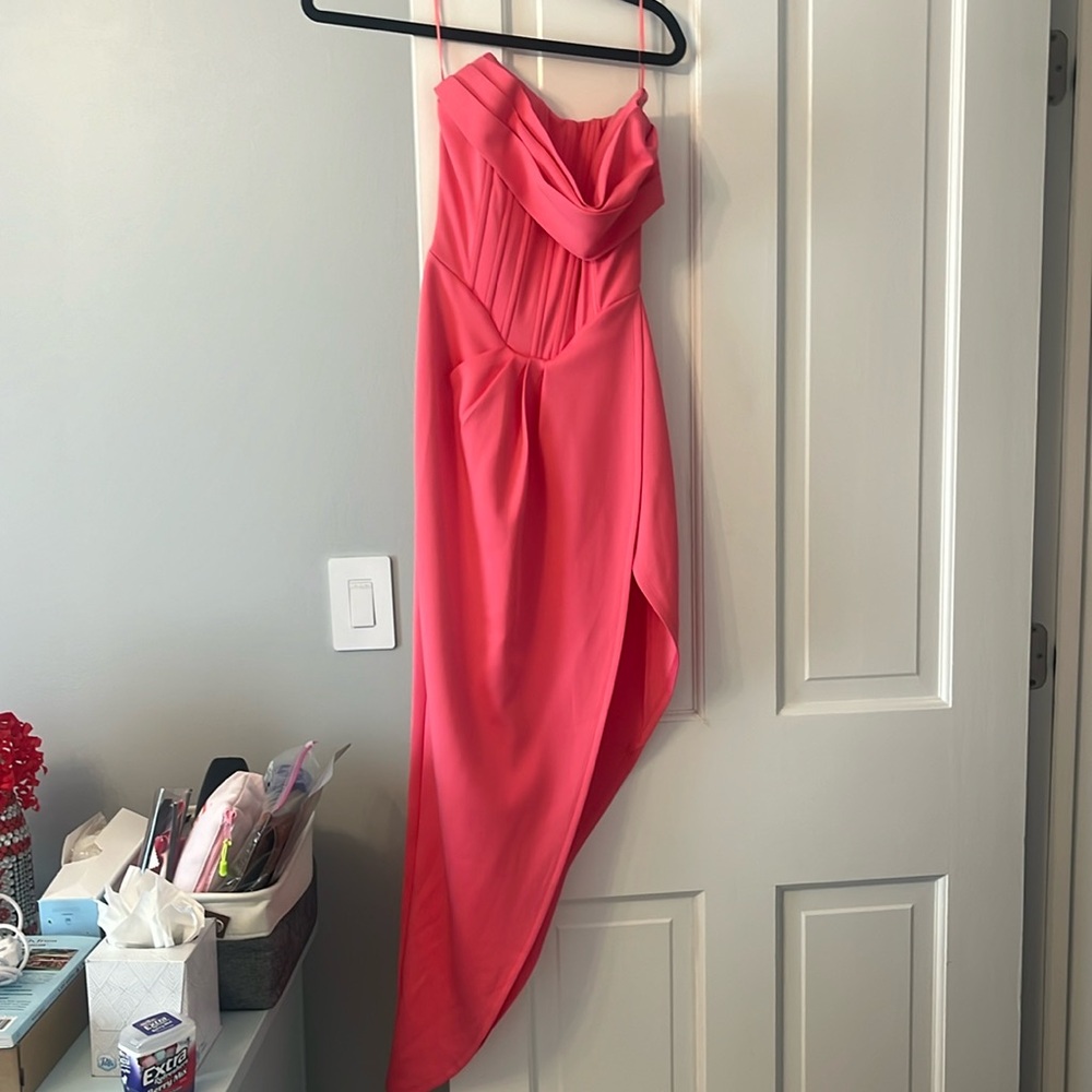 NWT asymmetrical, long pink dress